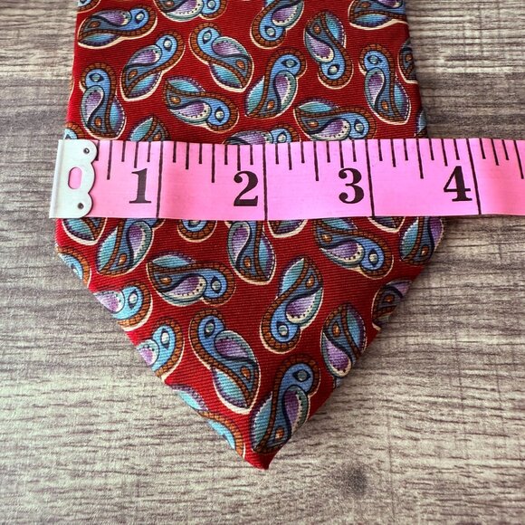 Vintage Christian Dior Monsieur Red Paisley All Silk Tie Made In USA 3.5 x 58 - Picture 10 of 12
